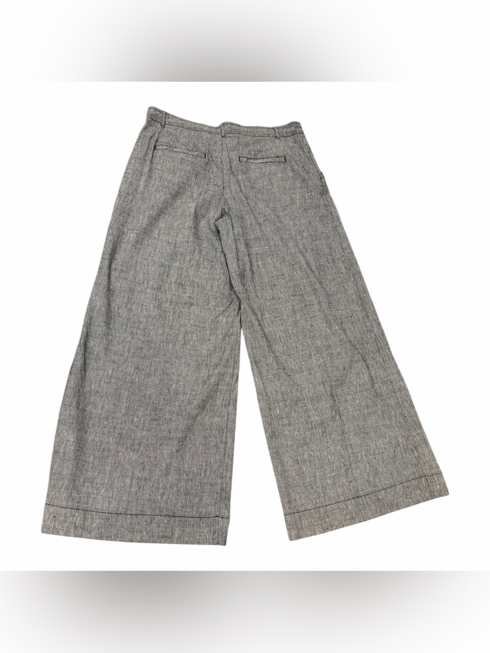 Anthropologie gray pleated linen blend wide leg pants size 14 - Picture 2 of 7